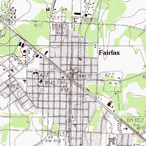 Topographic Map of Fairfax Post Office, SC