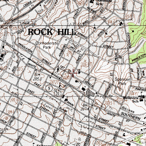 Topographic Map of Highland Park Methodist Church (historical), SC