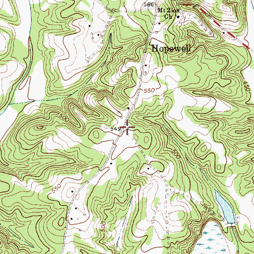 Topographic Map of Hopewell School (historical), SC
