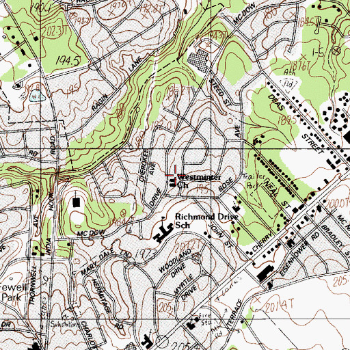 Topographic Map of Westminister Christian School, SC