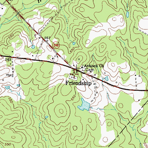 Topographic Map of Friendship Church, SC