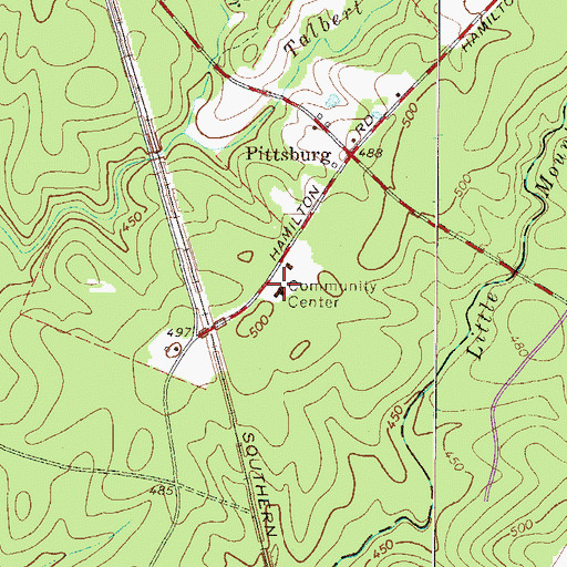 Topographic Map of Pittsburg School (historical), SC