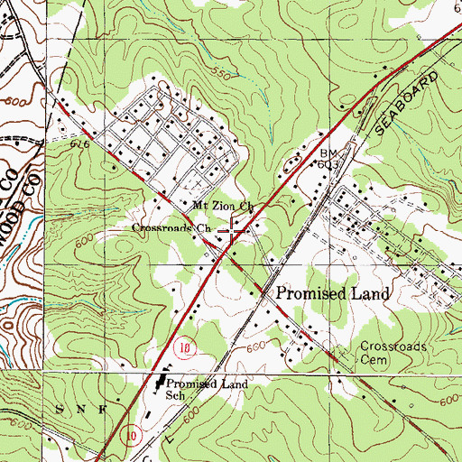 Topographic Map of Promised Land School (historical), SC