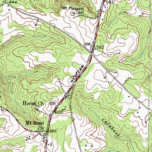 Topographic Map of Sinai Church (historical), SC