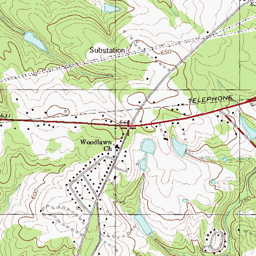 Topographic Map of Woodlawn School (historical), SC