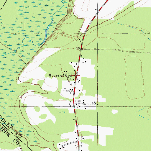 Topographic Map of Pisgah School (historical), SC