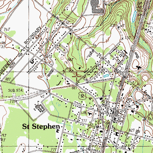 Topographic Map of Saint Stephen Post Office, SC