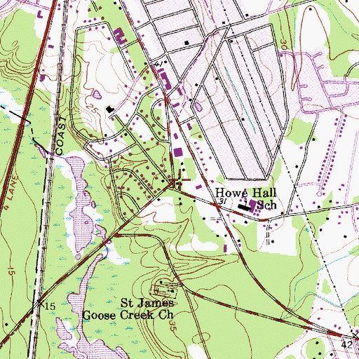 Topographic Map of Goose Creek Post Office, SC