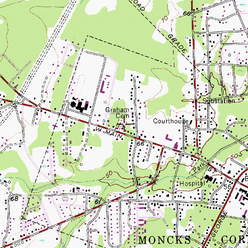 Topographic Map of Graham Church, SC
