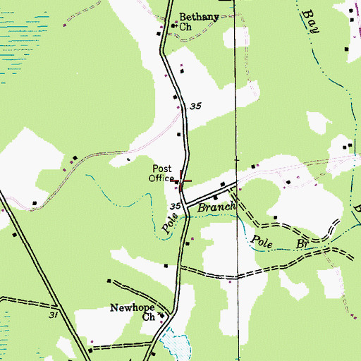 Topographic Map of Shulerville Post Office, SC