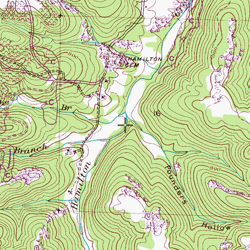 Topographic Map of Pounders Hollow, AL