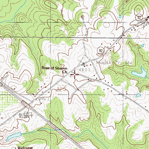 Topographic Map of Rose of Sharon Church, SC