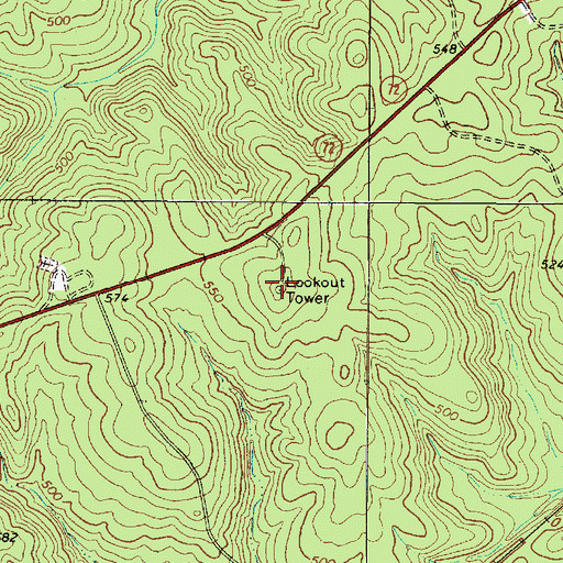 Topographic Map of Tip Top Lookout Tower, SC