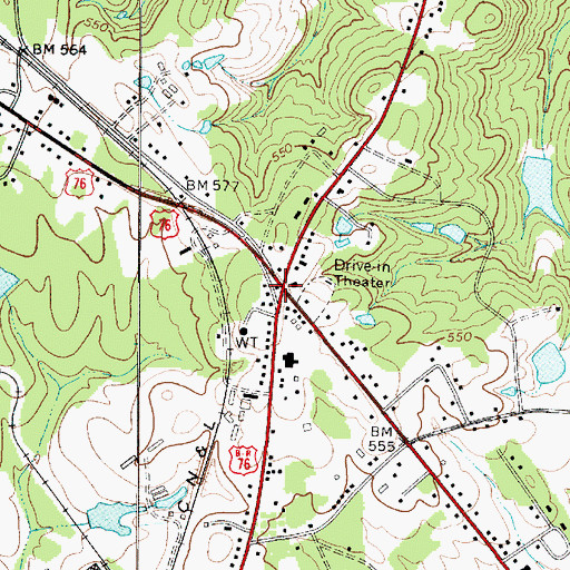 Topographic Map of Devils Cross Roads, SC