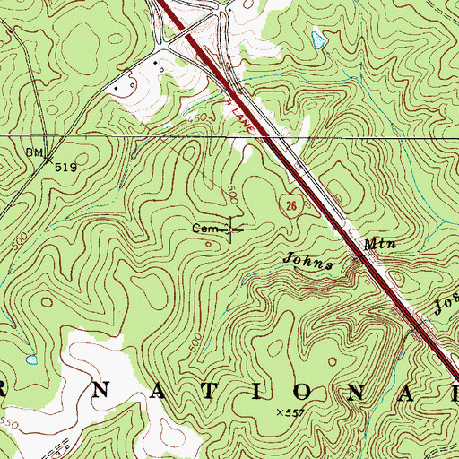 Topographic Map of Tranquil Church (historical), SC