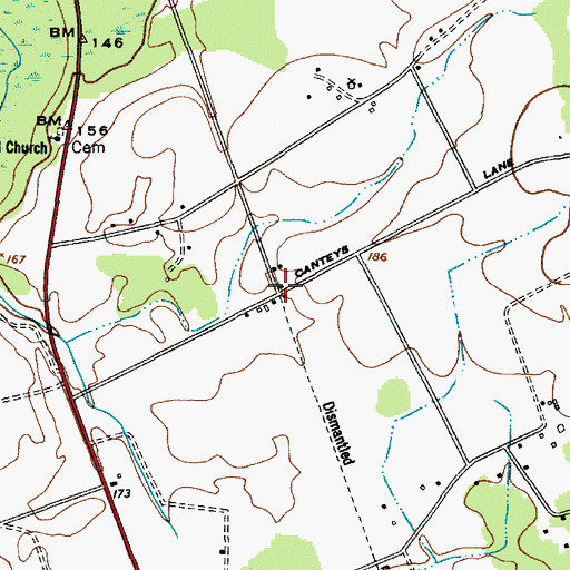 Topographic Map of Cantys Lane, SC