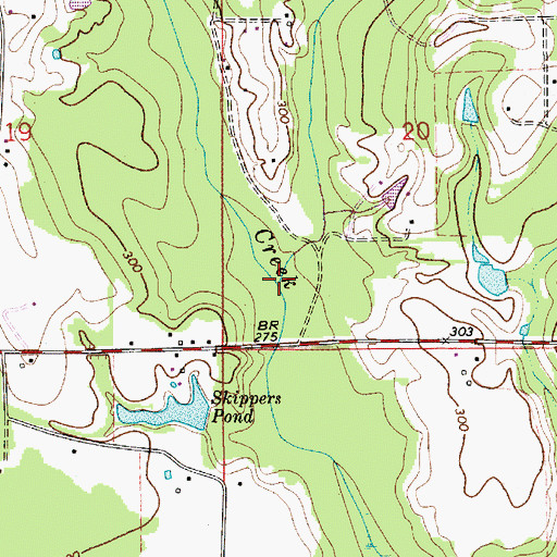 Topographic Map of Powell Branch, AL