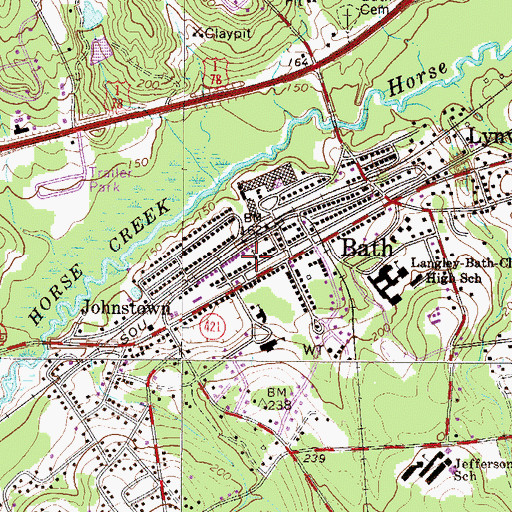 Topographic Map of Bath United Methodist Church, SC