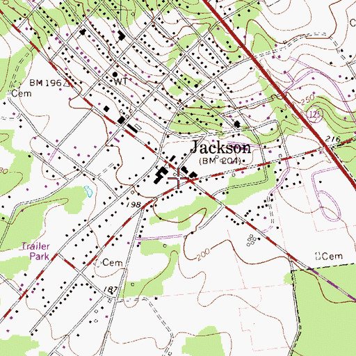 Topographic Map of Jackson Post Office, SC