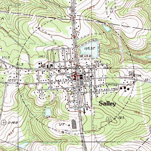 Topographic Map of Salley Post Office, SC