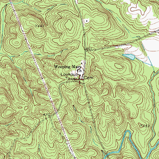 Topographic Map of Shelton Lookout Tower, SC