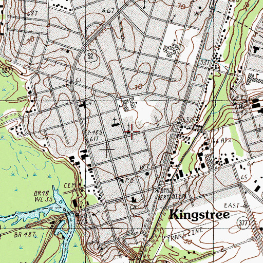 Topographic Map of First Baptist Church, SC