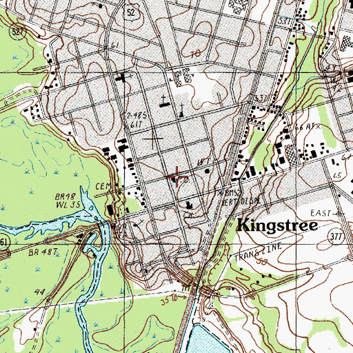 Topographic Map of Kingstree Post Office, SC