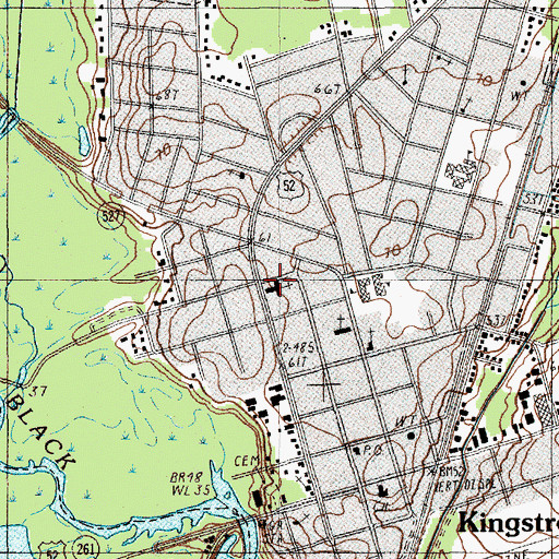 Topographic Map of Kingstree United Methodist Church, SC