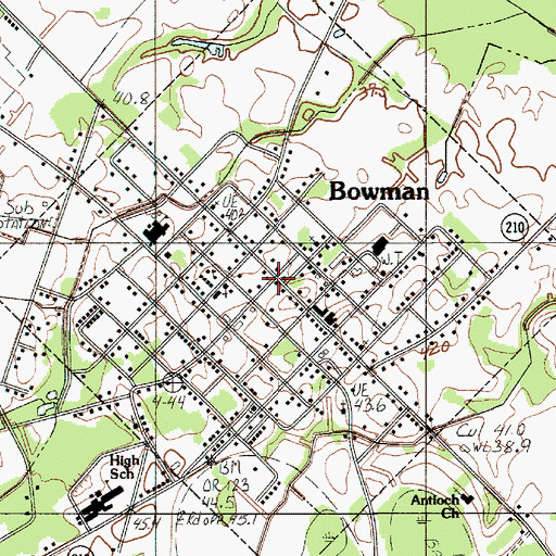 Topographic Map of Bowman Post Office, SC