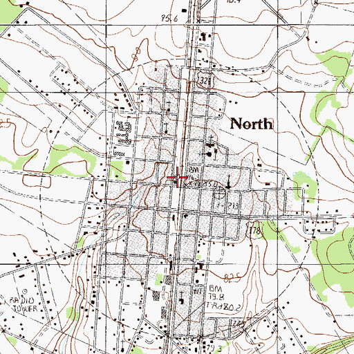 Topographic Map of North Post Office, SC