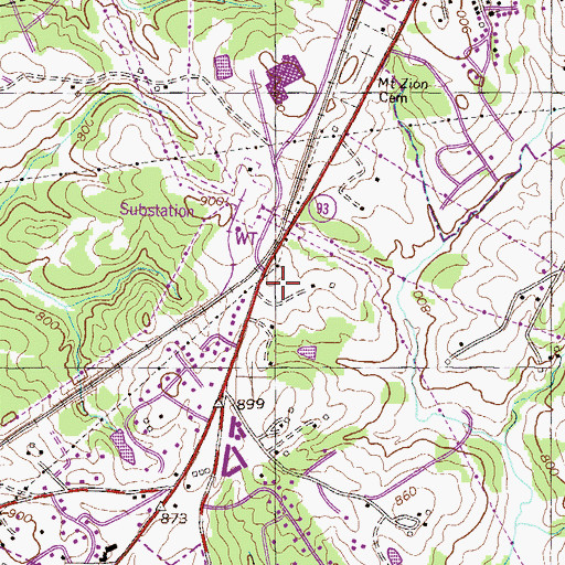 Topographic Map of Central Post Office, SC