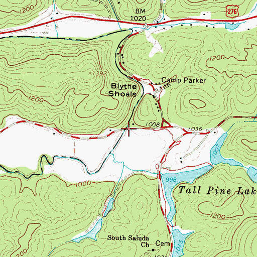 Topographic Map of Tally Bridge, SC