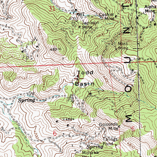 Topographic Map of Todd Basin, AZ