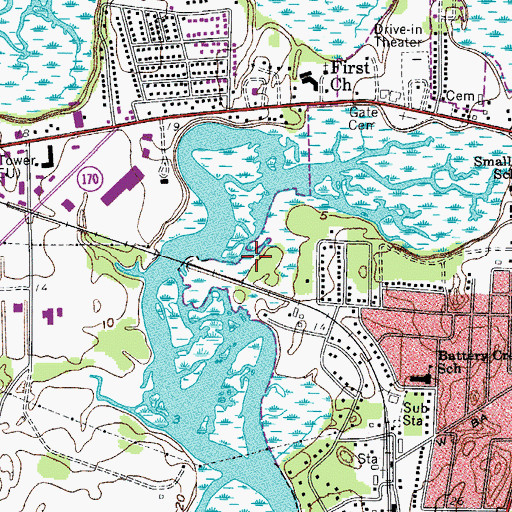 Topographic Map of WVGB-AM (Beaufort), SC