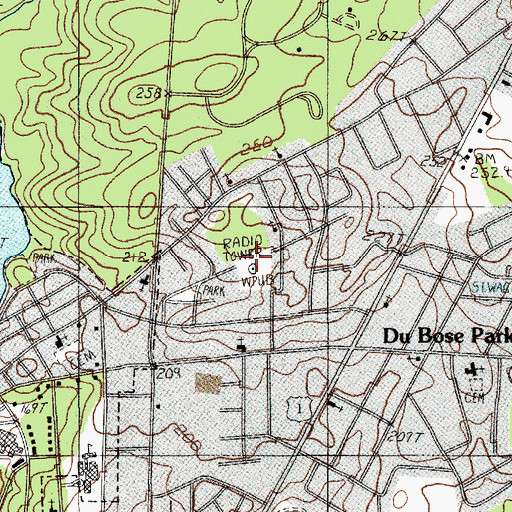 Topographic Map of WVEF-AM (Camden), SC