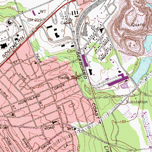 Topographic Map of WTGH-AM (Cayce), SC