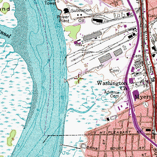 Topographic Map of WOKE-AM (Charleston), SC