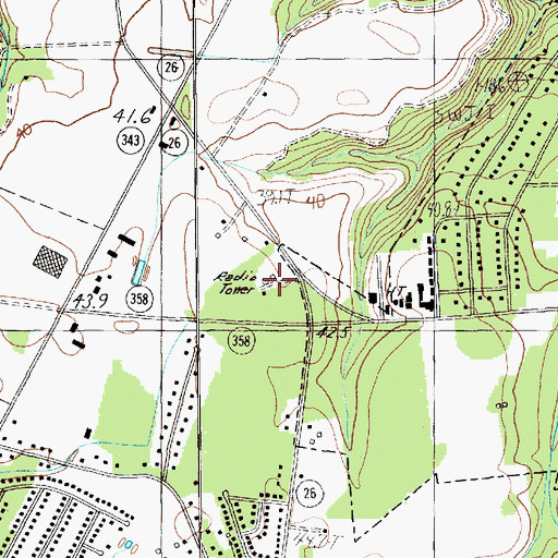 Topographic Map of WOLS-AM (Florence), SC