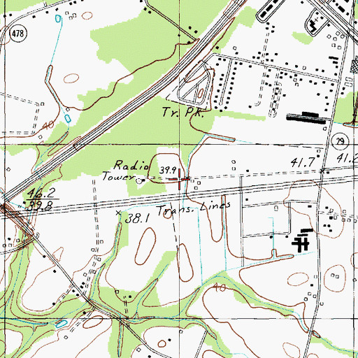 Topographic Map of WYNN-AM (Florence), SC