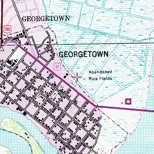 Topographic Map of WVBX-AM (Georgetown), SC