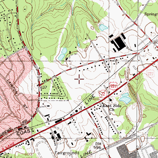 Topographic Map of WGSW-AM (Greenwood), SC