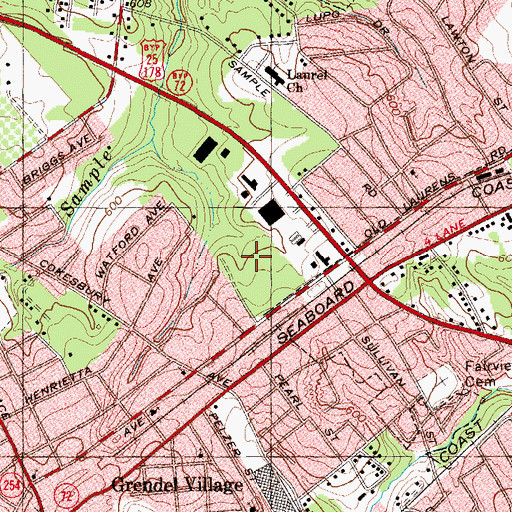 Topographic Map of WCRS-AM (Greenwood), SC