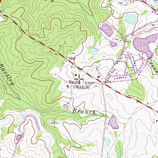 Topographic Map of WJES-AM (Johnston), SC