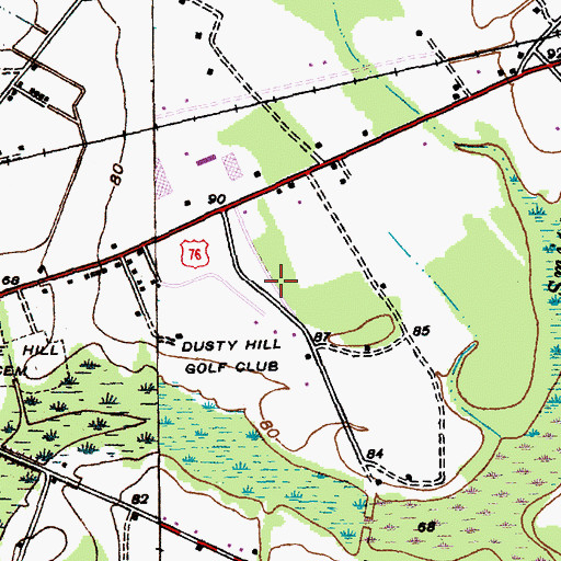 Topographic Map of WKXS-AM (Marion), SC