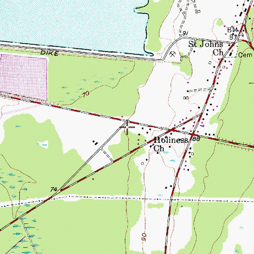 Topographic Map of WMCJ-AM (Moncks Corner), SC