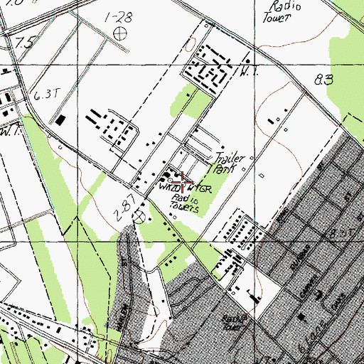 Topographic Map of WKZQ-AM (Myrtle Beach), SC