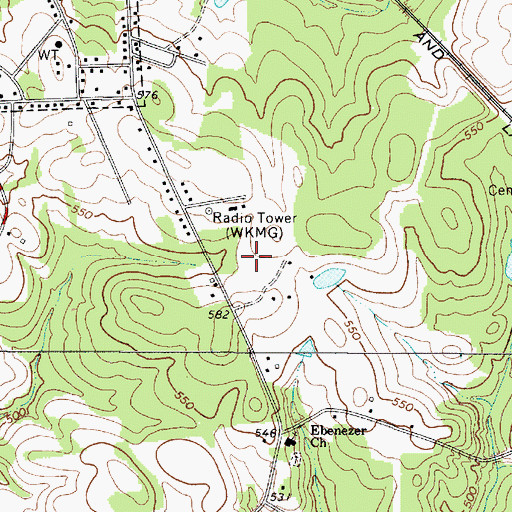 Topographic Map of WKMG-AM (Newberry), SC