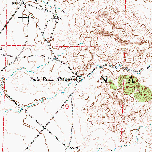 Topographic Map of Tode Baho Tsiquini, AZ