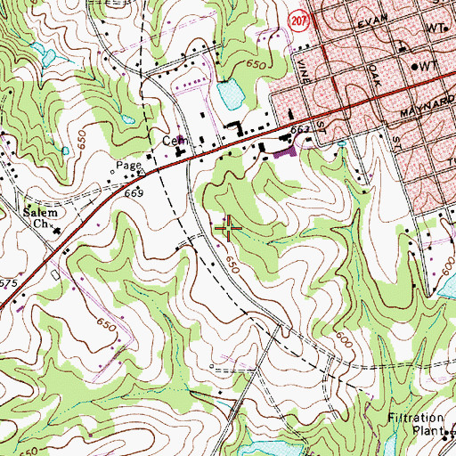 Topographic Map of WPSC-AM (Pageland), SC