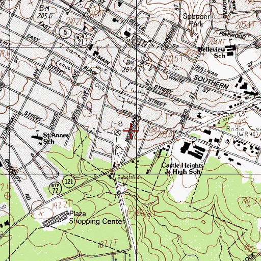 Topographic Map of WRHI-AM (Rock Hill), SC